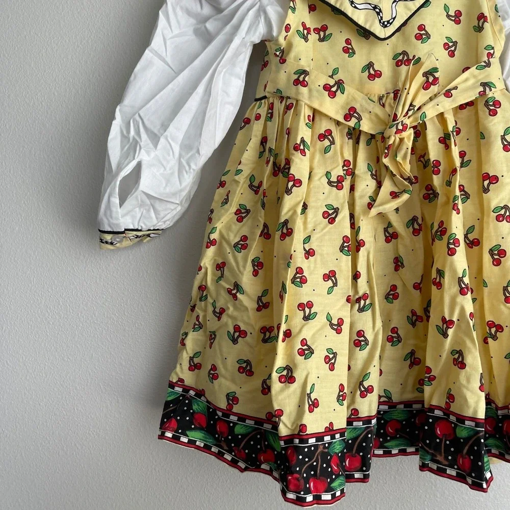Vintage‎ Daisy Kingdom Yellow Cherry Print Button Front Dress